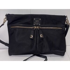 Henri Bendel Jetsetter Crossbody Shoulder Bag Black Leather Strap/Trim‎